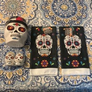 Sugar skull/Day of the Dead kitchen lot BNWT